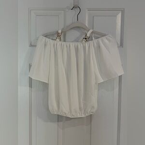 AZ Off-Shoulder White Women's Blouse L/XL
